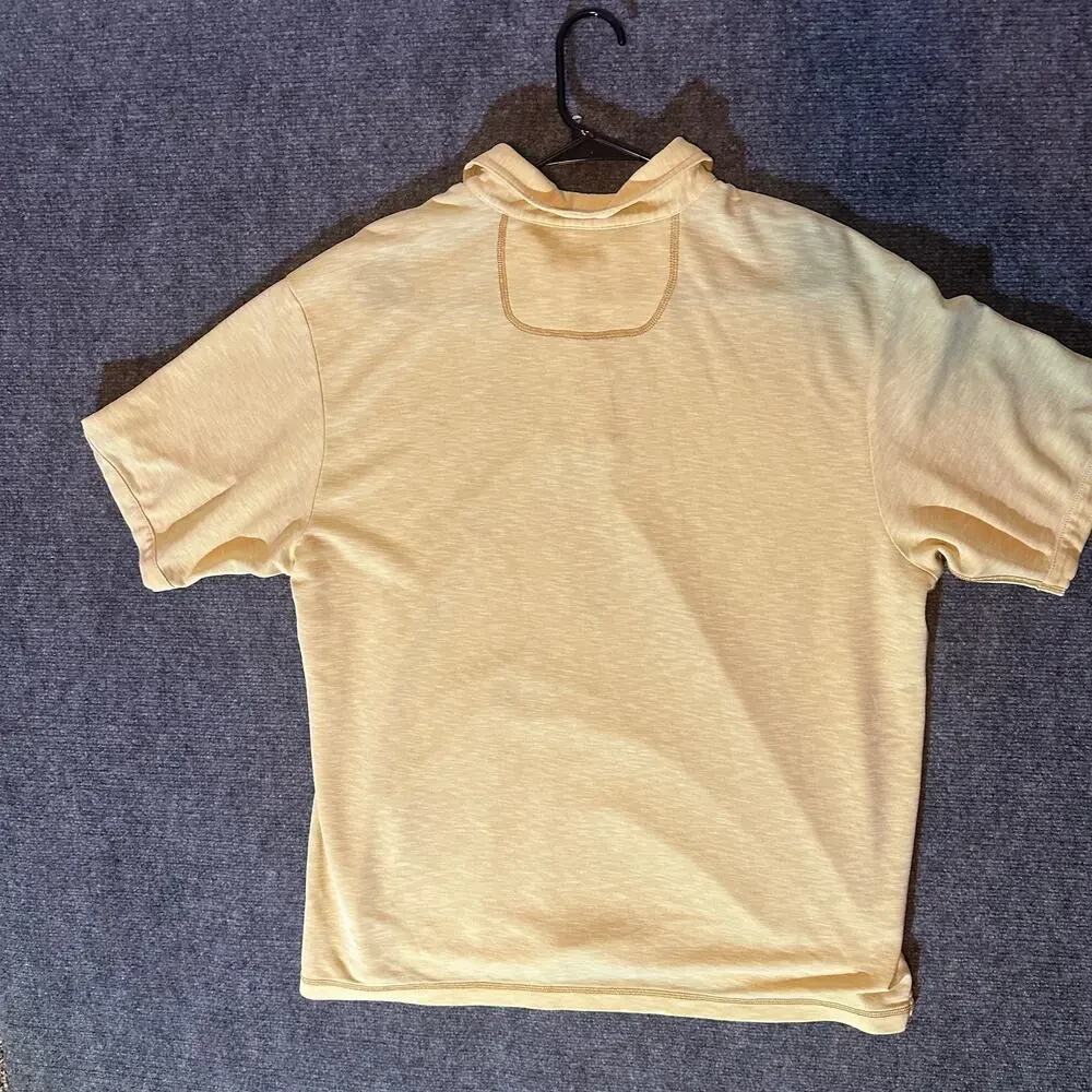 Tommy Bahama Polo Shirt Men's XL Tall Yellow Short Sleeve Island Casual Golf